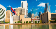 NERC CIP Version 5 Bootcamp – Dallas, TX – February 10-12, 2015 Dallas Downtown, flags, and pool